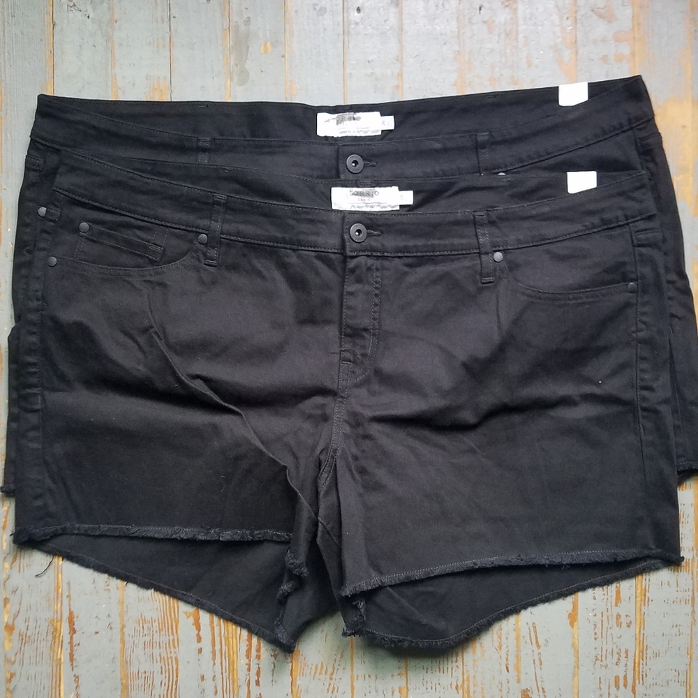 Torrid Black Cut Off Jean Shorts